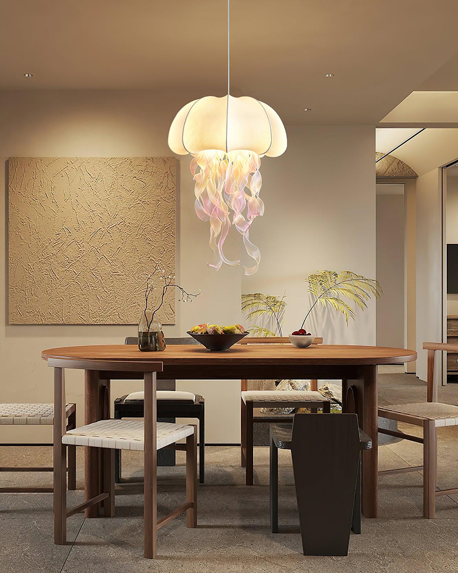 Jellyfish Pendant Light with Iridescent Ribbons - Neutralighting