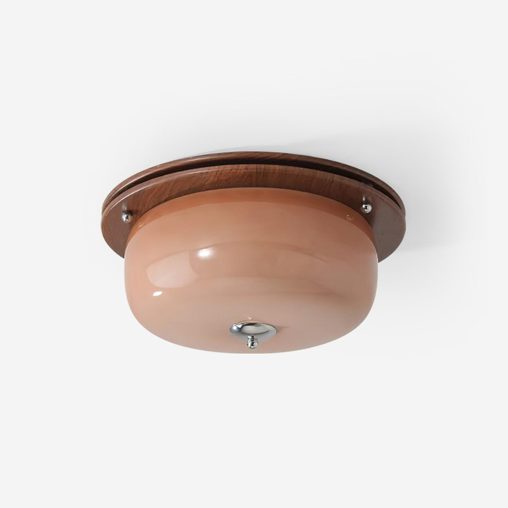 Ceiling Light Glass Flush Mount Modern Minimalist Walnut Brown - Neutralighting