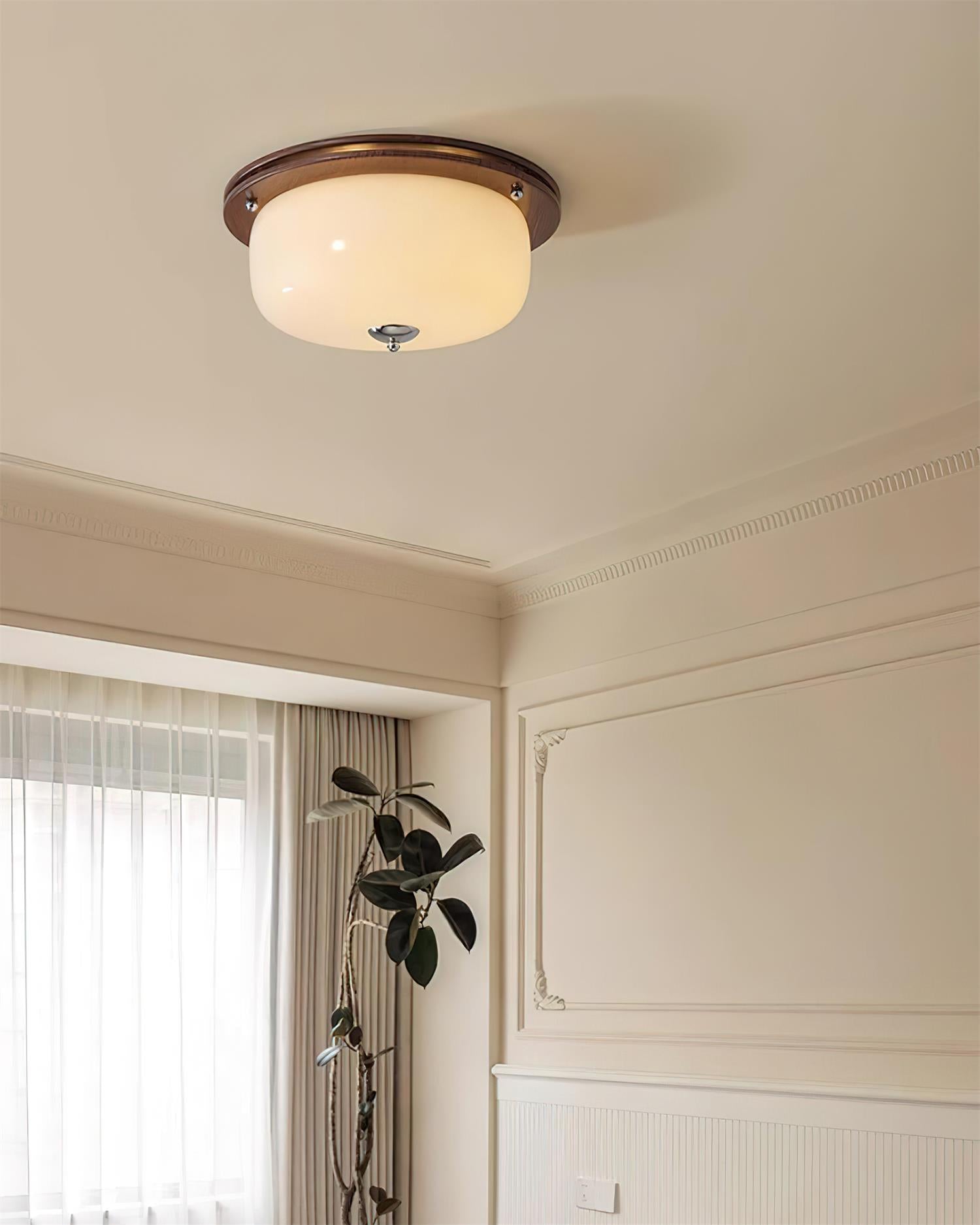 Ceiling Light Glass Flush Mount Modern Minimalist Walnut Brown - Neutralighting