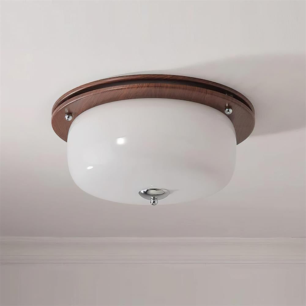 Ceiling Light Glass Flush Mount Modern Minimalist Walnut Brown - Neutralighting