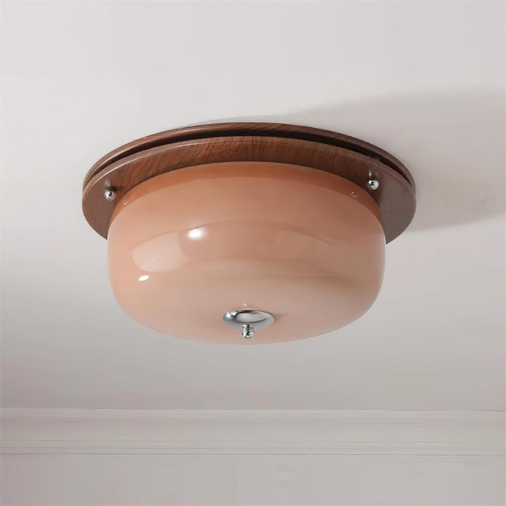 Ceiling Light Glass Flush Mount Modern Minimalist Walnut Brown - Neutralighting