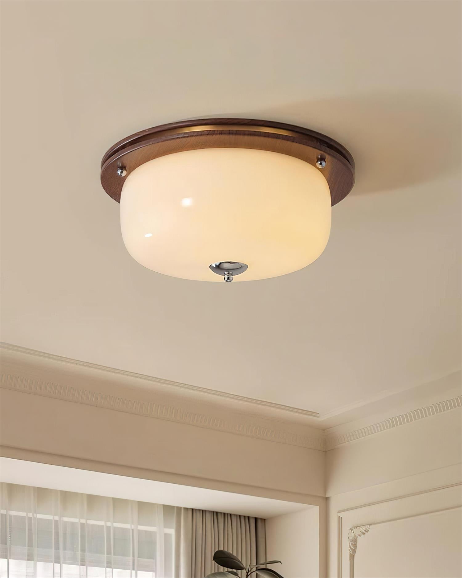 Ceiling Light Glass Flush Mount Modern Minimalist Walnut Brown - Neutralighting