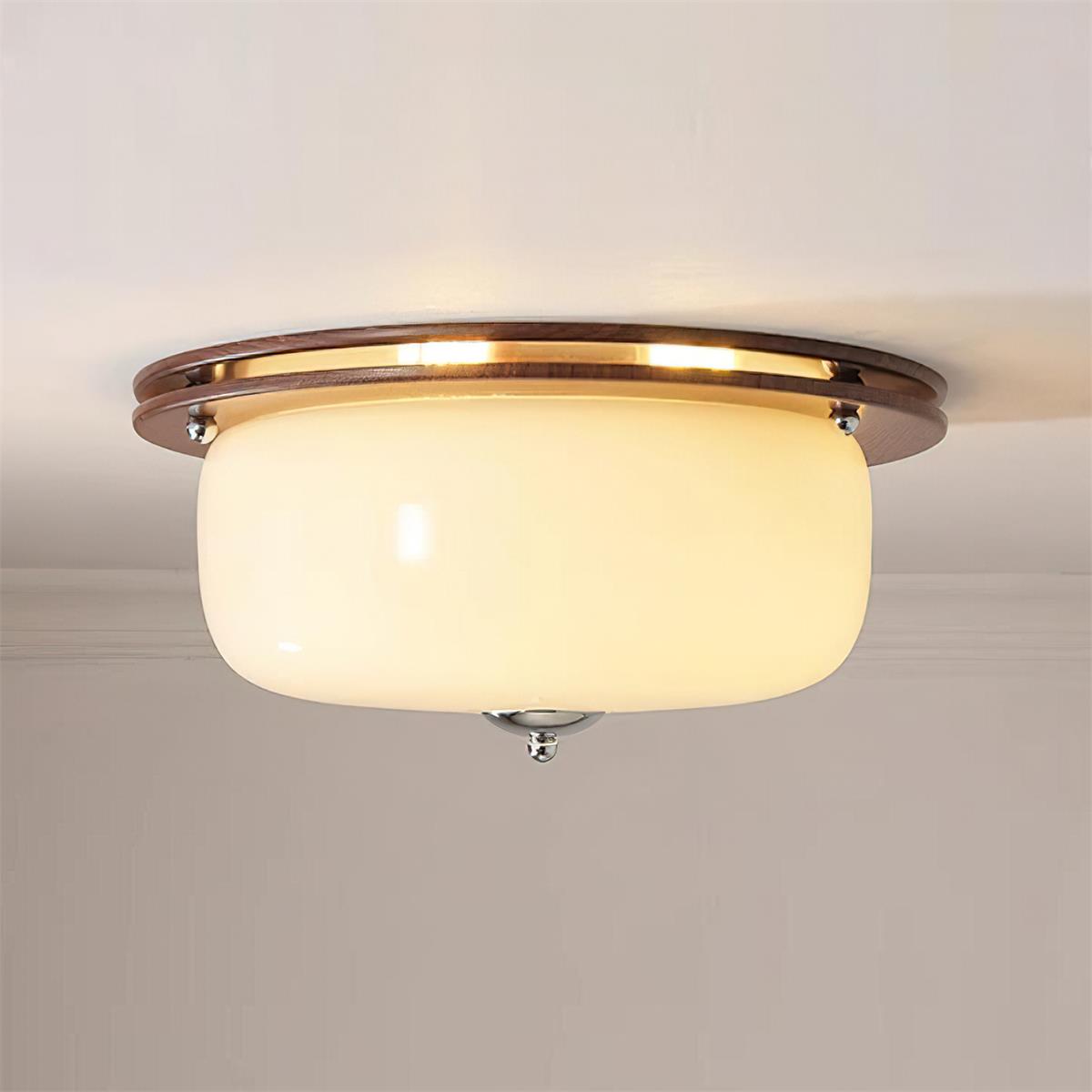 Ceiling Light Glass Flush Mount Modern Minimalist Walnut Brown - Neutralighting