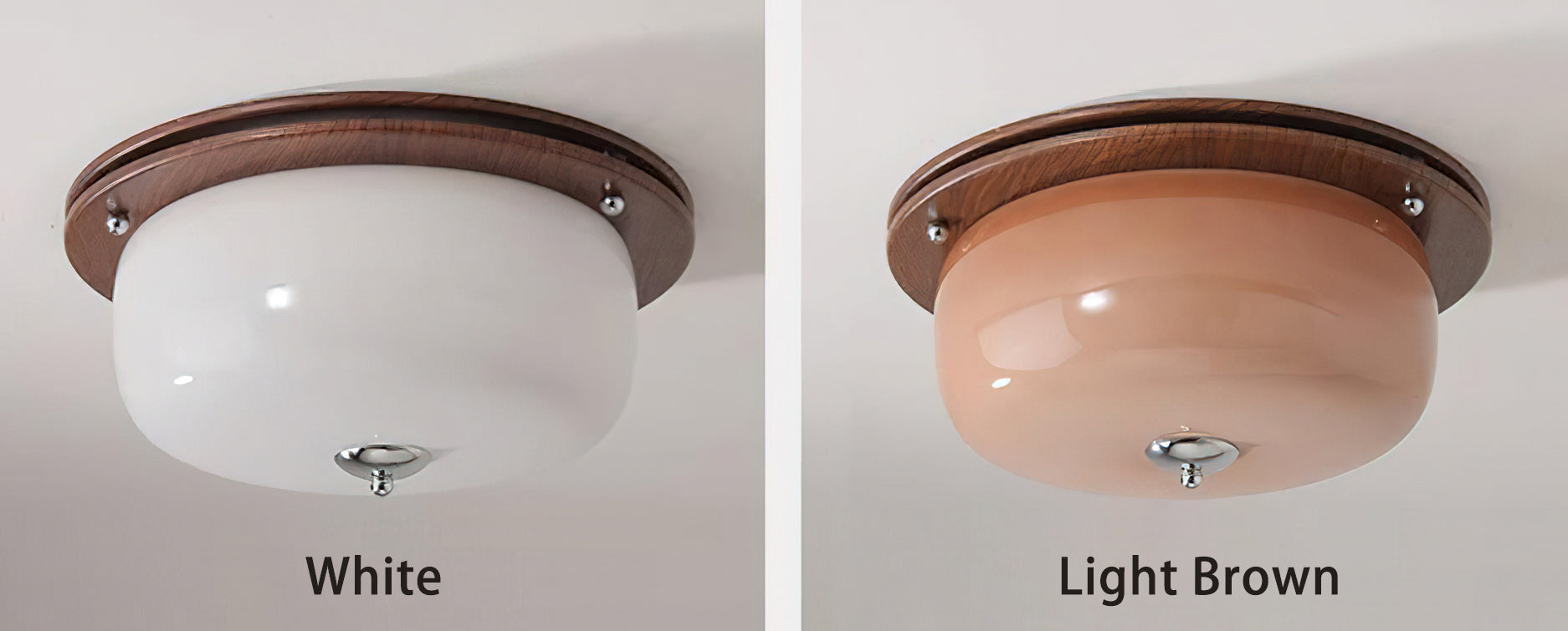 Ceiling Light Glass Flush Mount Modern Minimalist Walnut Brown - Neutralighting