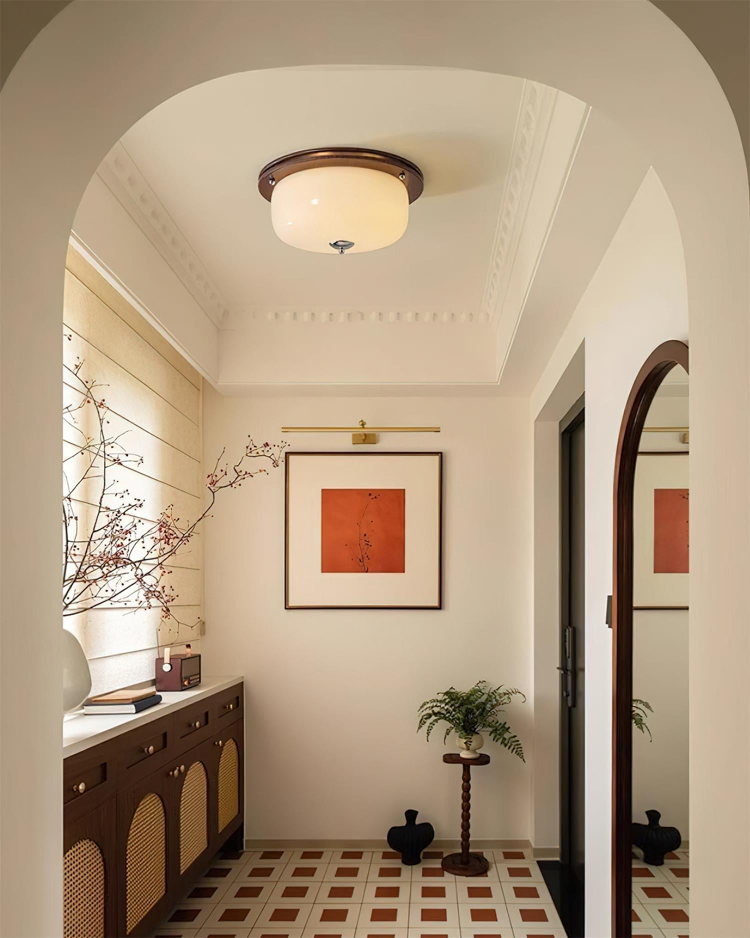 Ceiling Light Glass Flush Mount Modern Minimalist Walnut Brown - Neutralighting