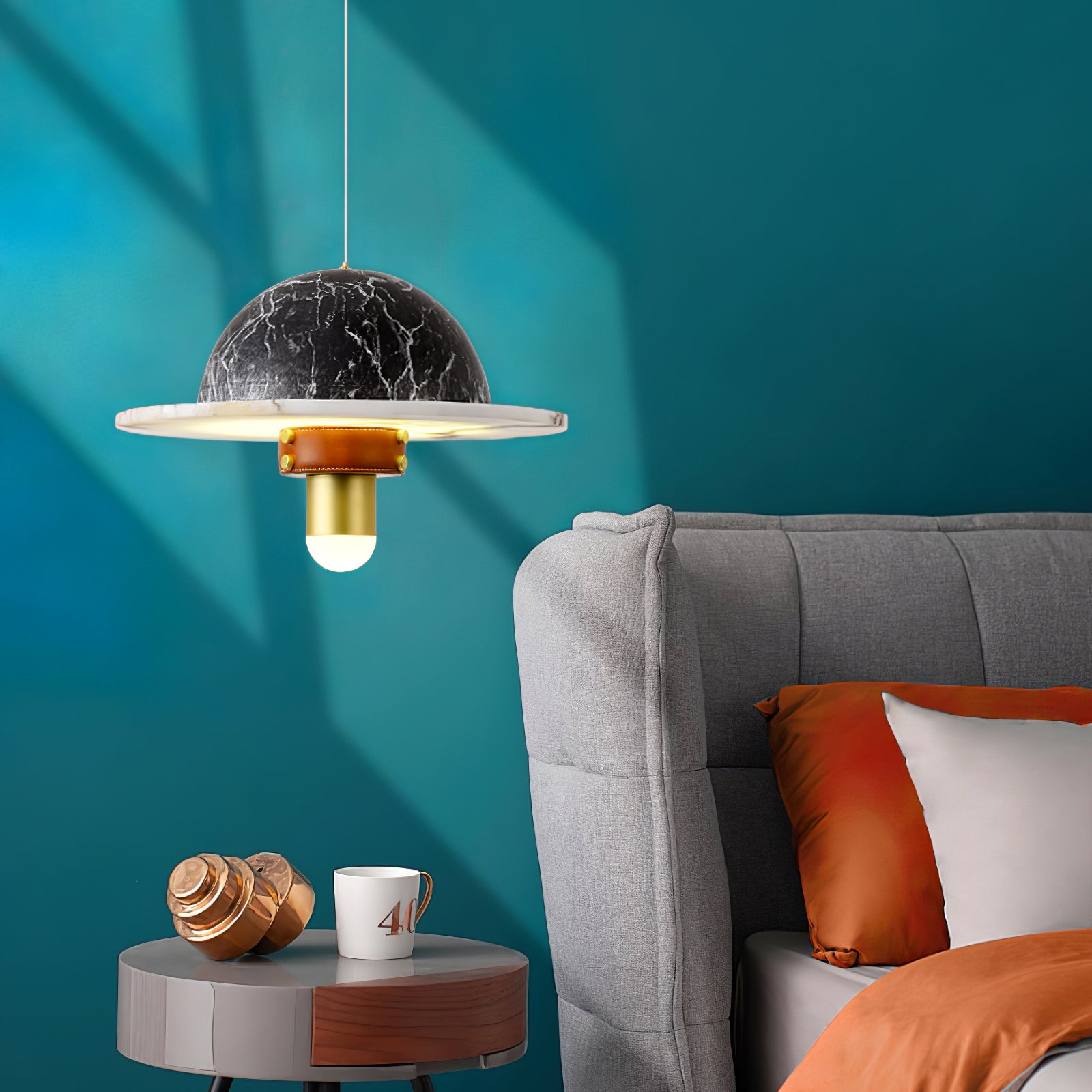 Jutta Pendant Lamp Marble Leather Fusion - Neutralighting