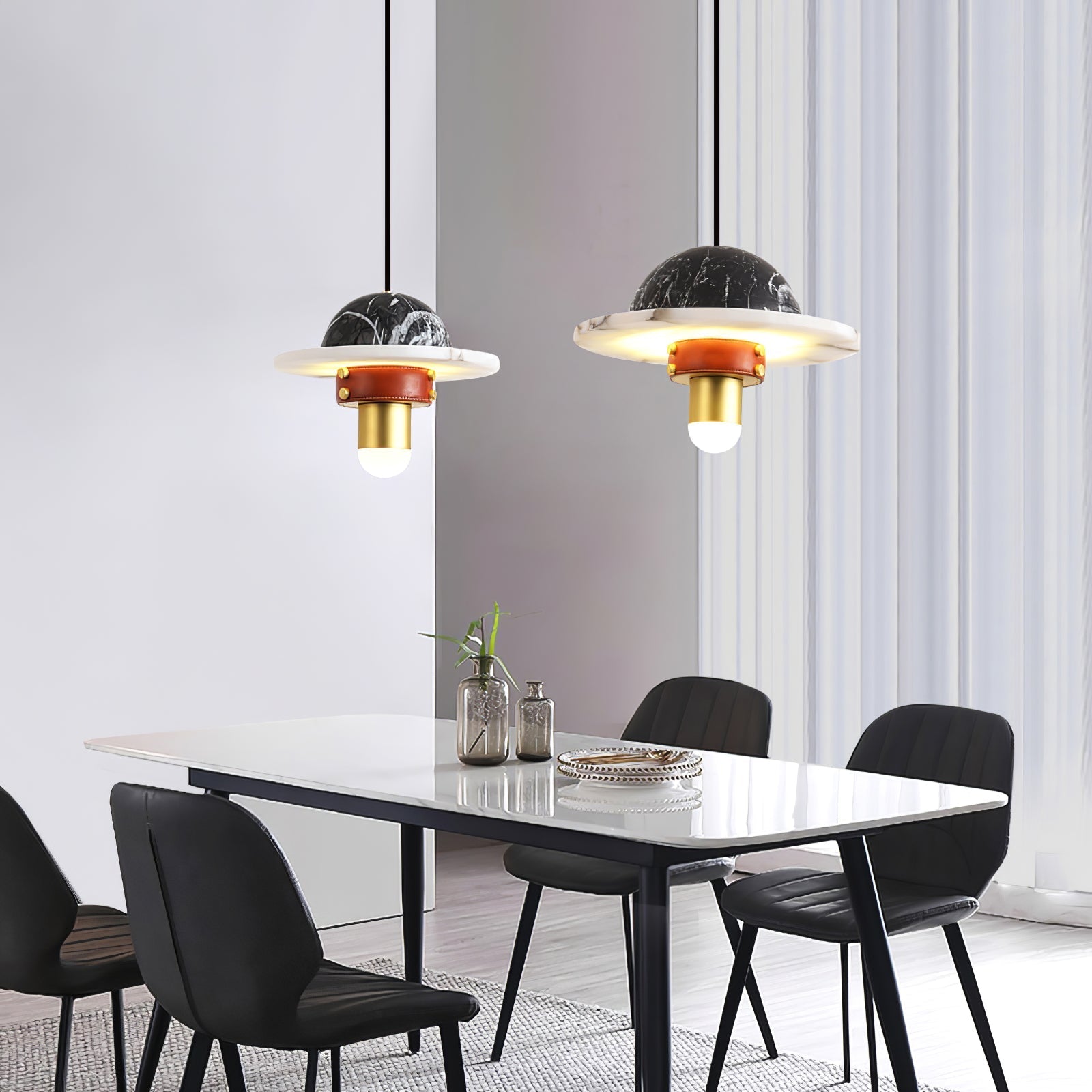 Jutta Pendant Lamp Marble Leather Fusion - Neutralighting