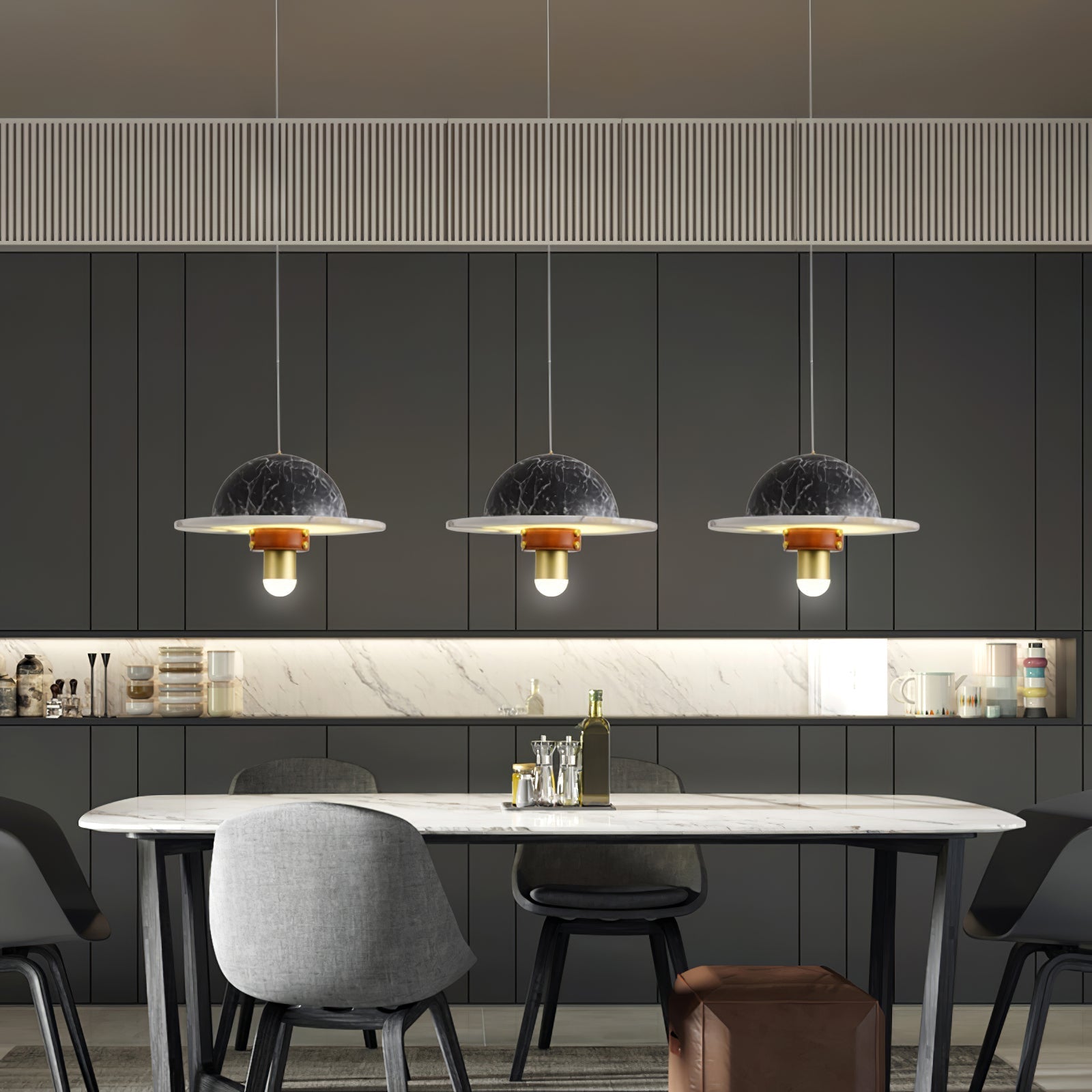 Jutta Pendant Lamp Marble Leather Fusion - Neutralighting