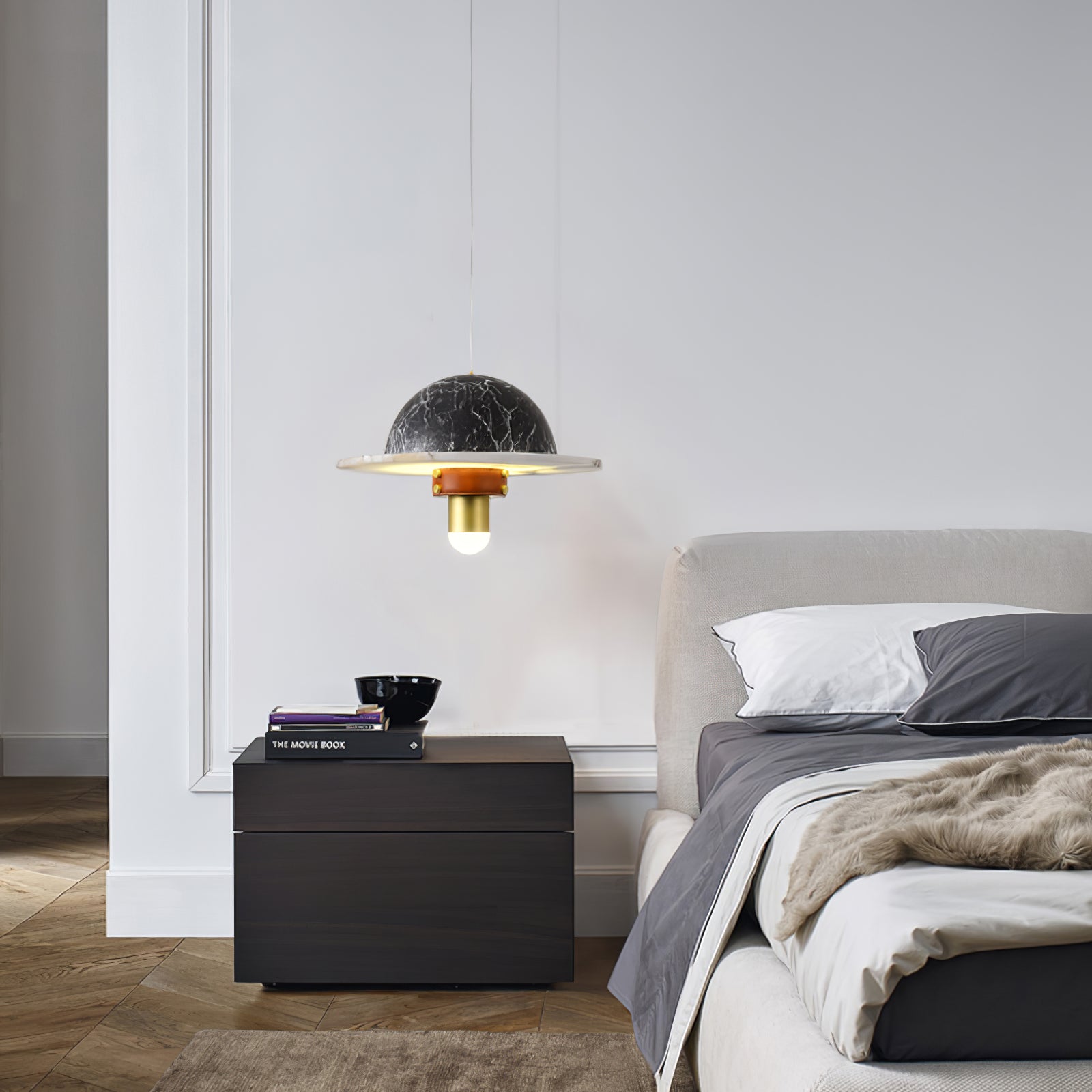 Jutta Pendant Lamp Marble Leather Fusion - Neutralighting