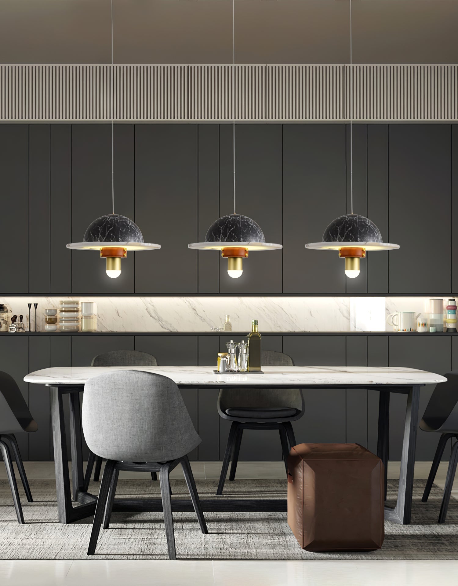 Jutta Pendant Lamp Marble Leather Fusion - Neutralighting