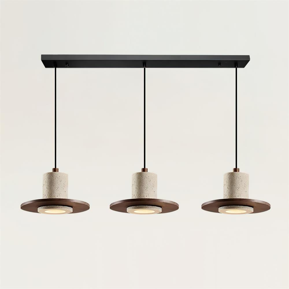 Ritta Travertine Pendant Light Top-hat Shape - Neutralighting