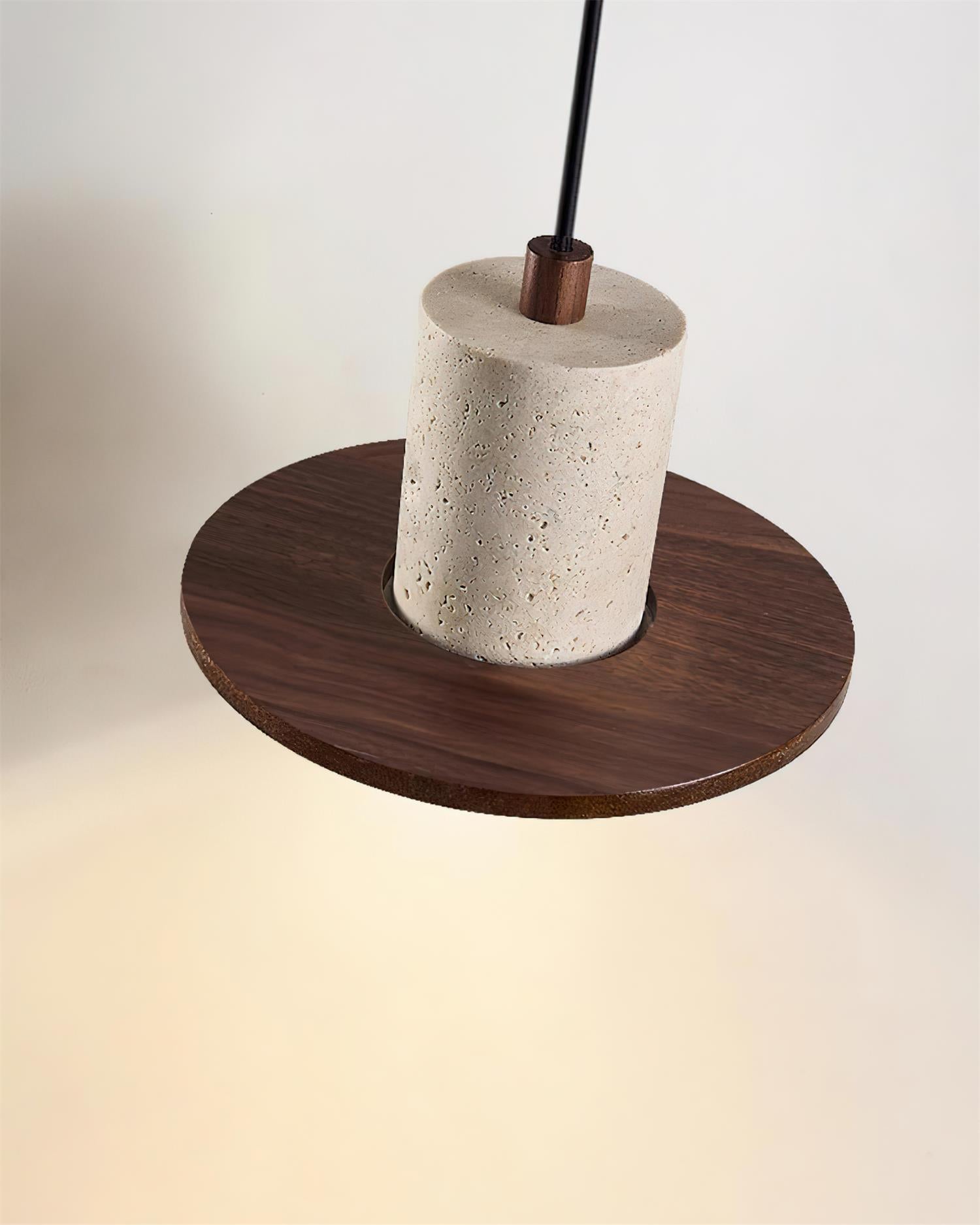 Ritta Travertine Pendant Light Top-hat Shape - Neutralighting