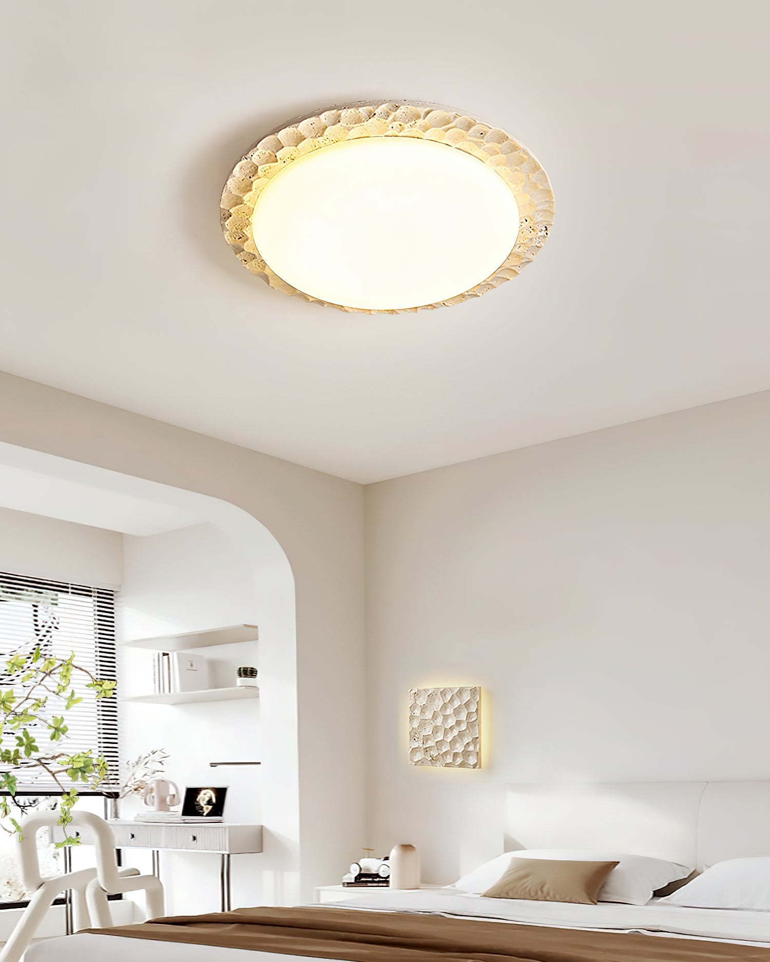 Ritta Travertine Canopy Ceiling Light - Neutralighting