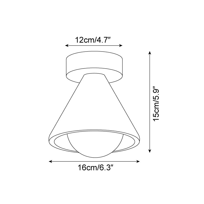 Hudon Travertine Cone Flush Mount Ceiling Light - Neutralighting