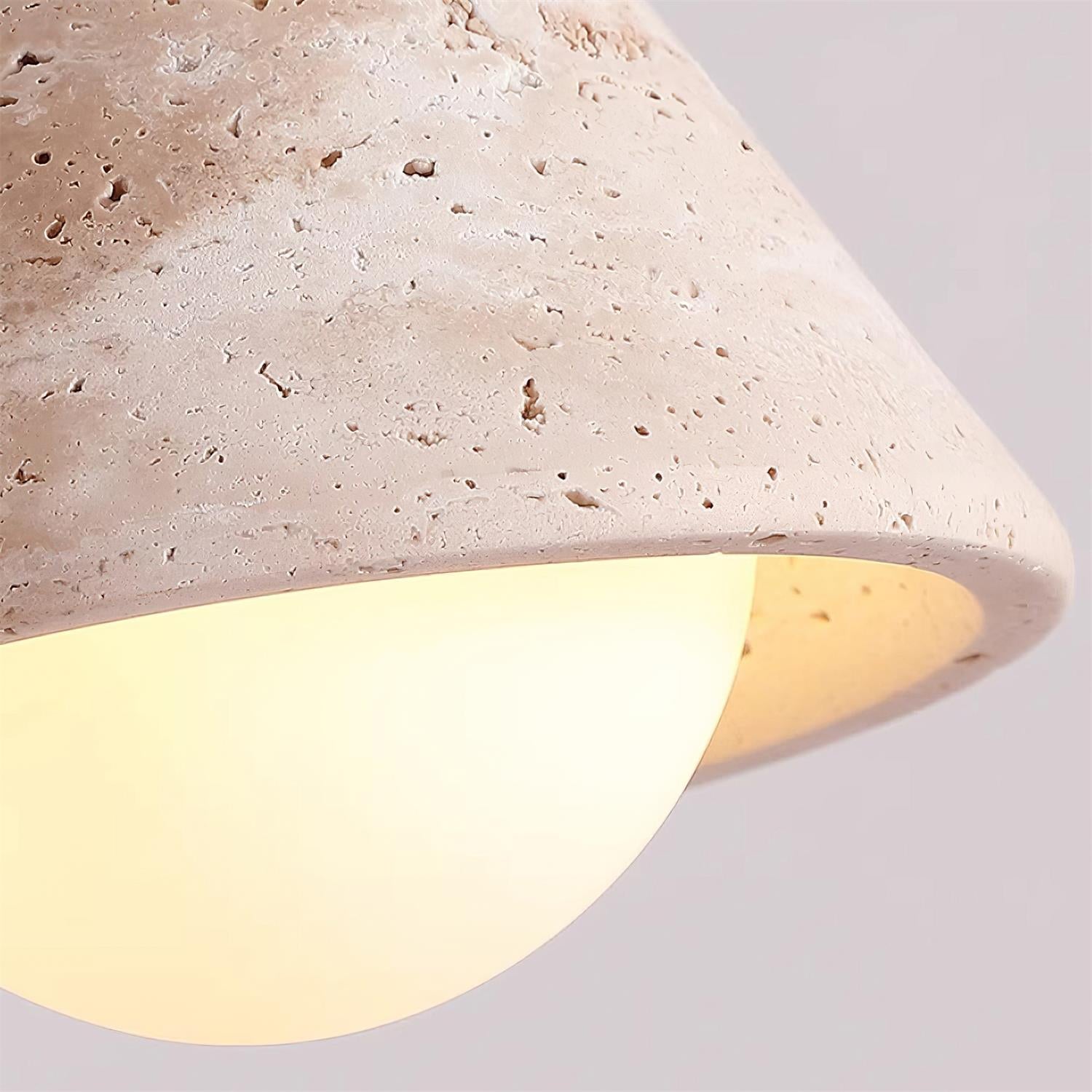Hudon Travertine Cone Flush Mount Ceiling Light - Neutralighting