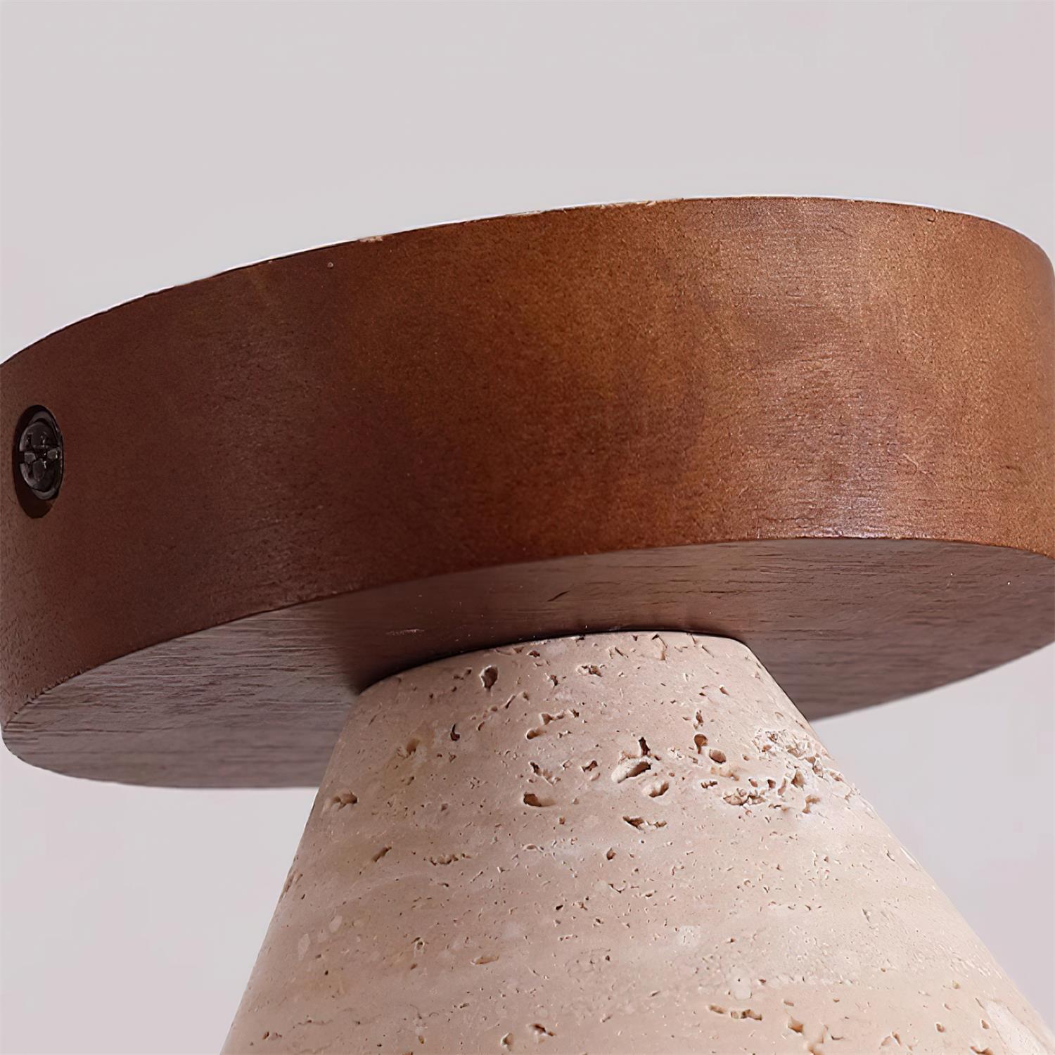 Hudon Travertine Cone Flush Mount Ceiling Light - Neutralighting