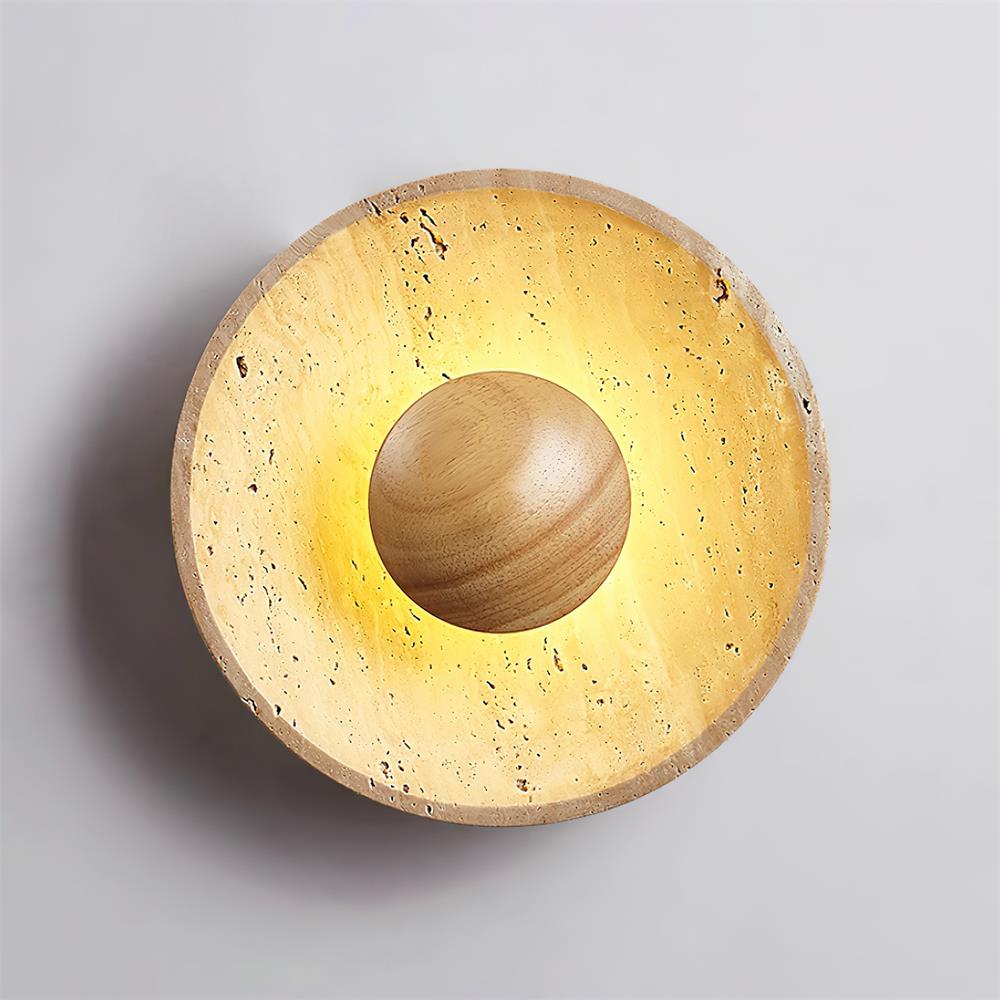 Gionne Wood & Travertine Wall Lamp - Neutralighting