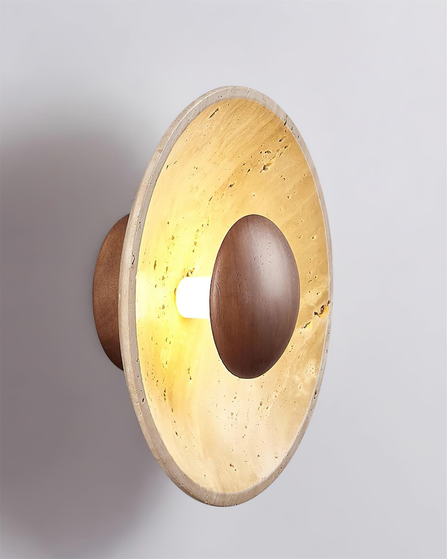 Gionne Wood & Travertine Wall Lamp - Neutralighting