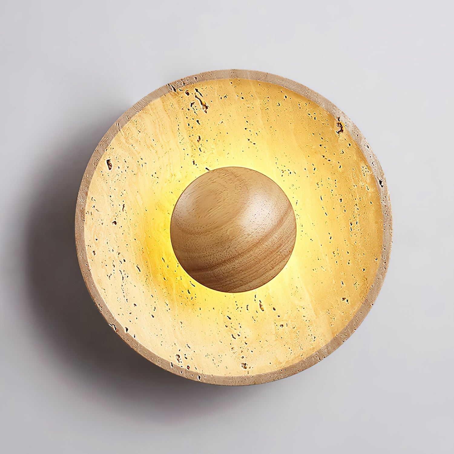 Gionne Wood & Travertine Wall Lamp - Neutralighting