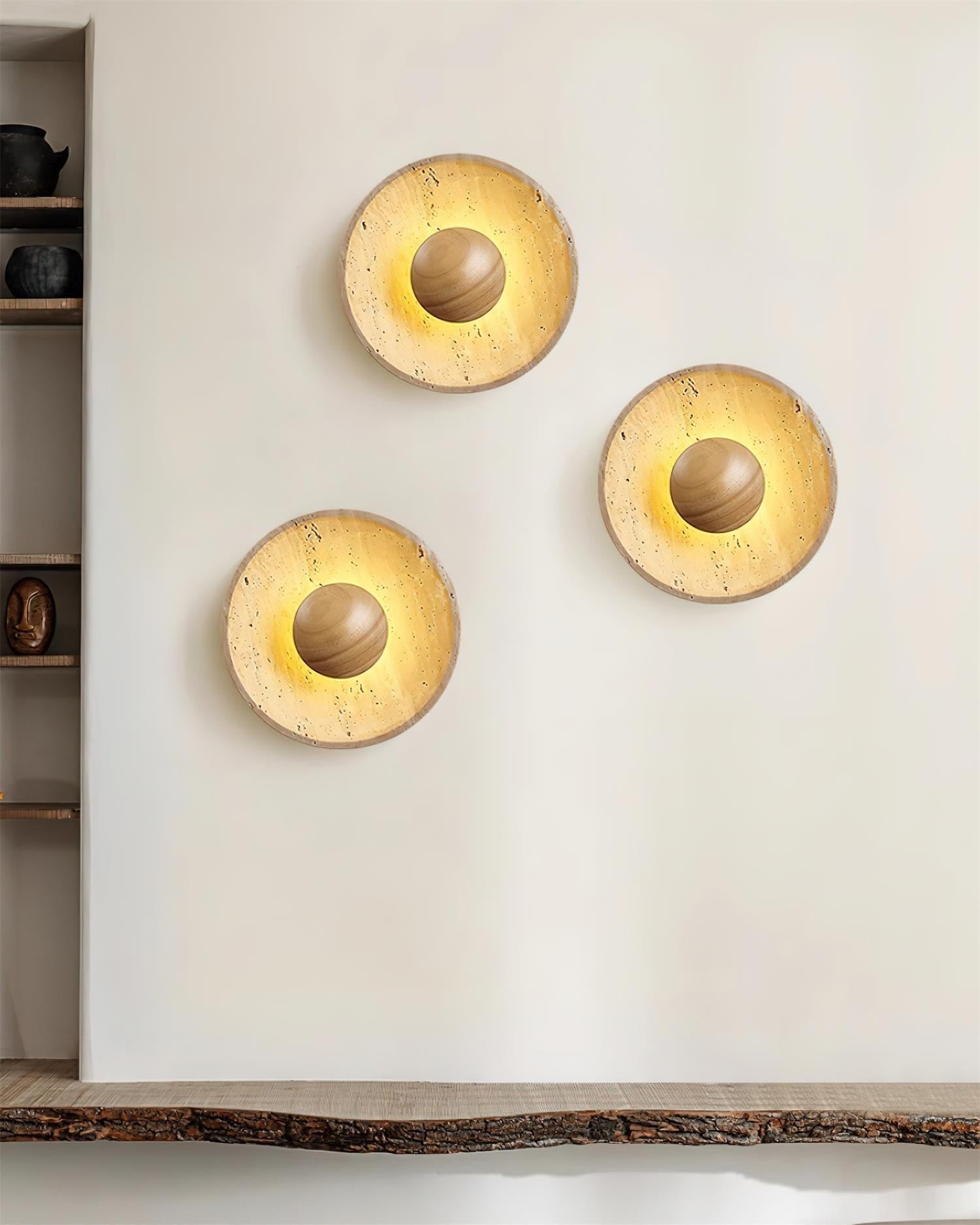 Gionne Wood & Travertine Wall Lamp - Neutralighting