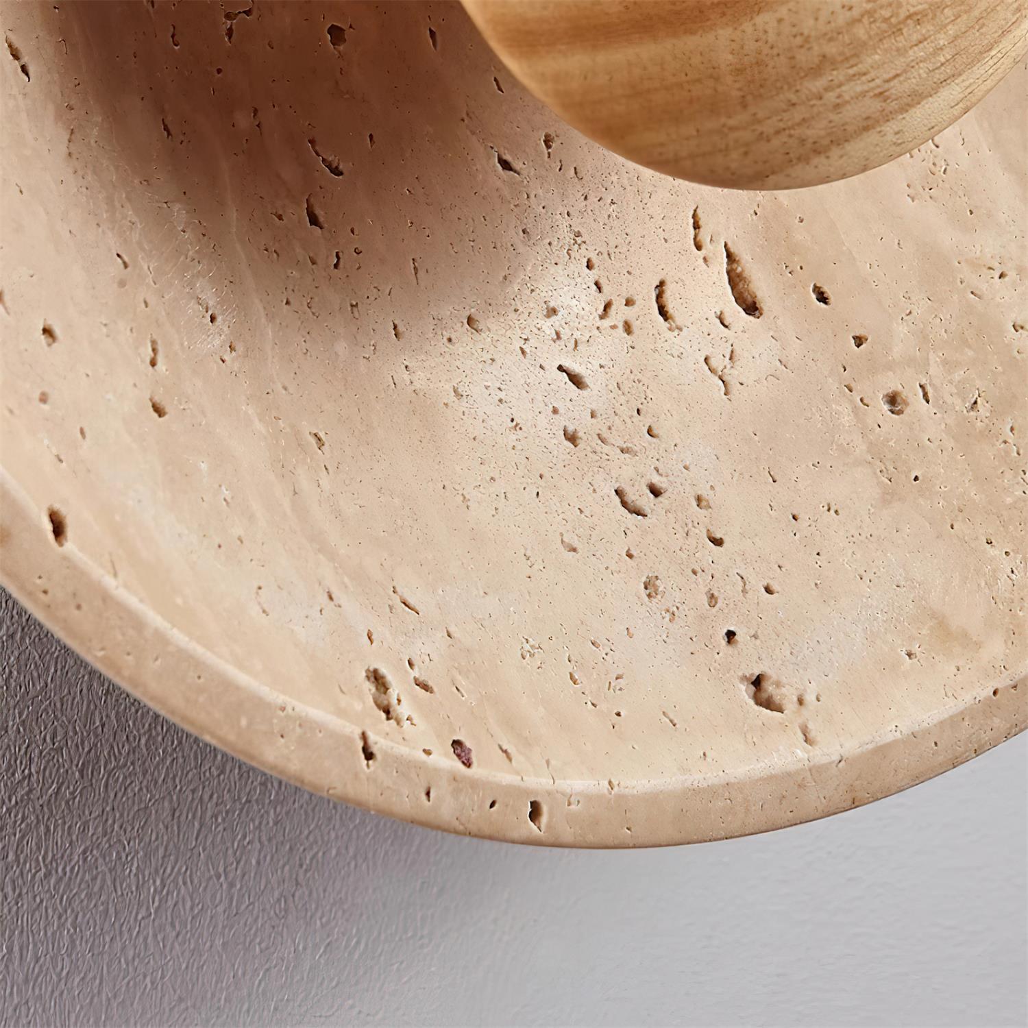 Gionne Wood & Travertine Wall Lamp - Neutralighting