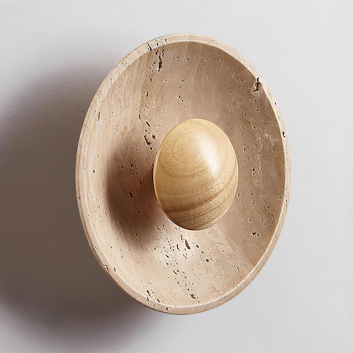 Gionne Wood & Travertine Wall Lamp - Neutralighting