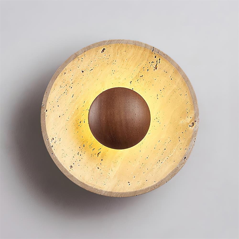 Gionne Wood & Travertine Wall Lamp - Neutralighting