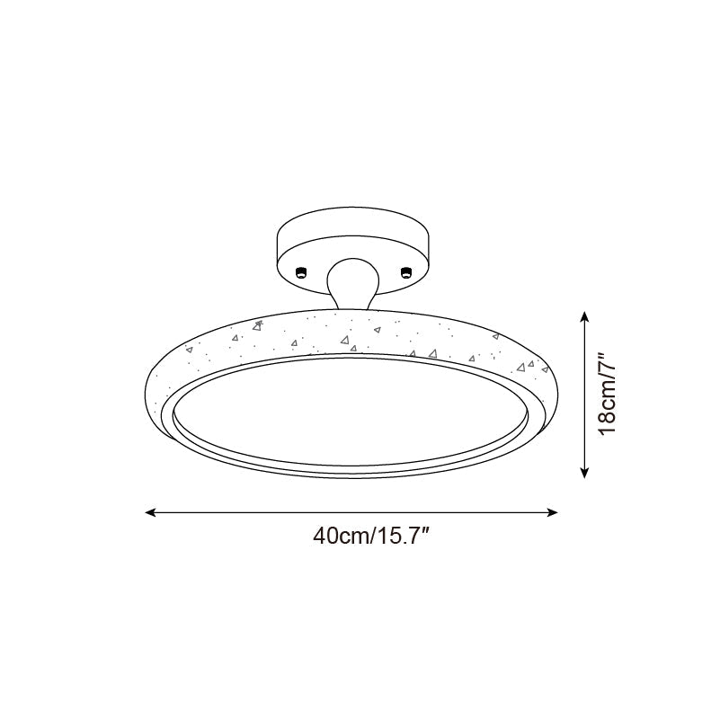 Dovai Travertine Semi Flush Ceiling Light - Neutralighting