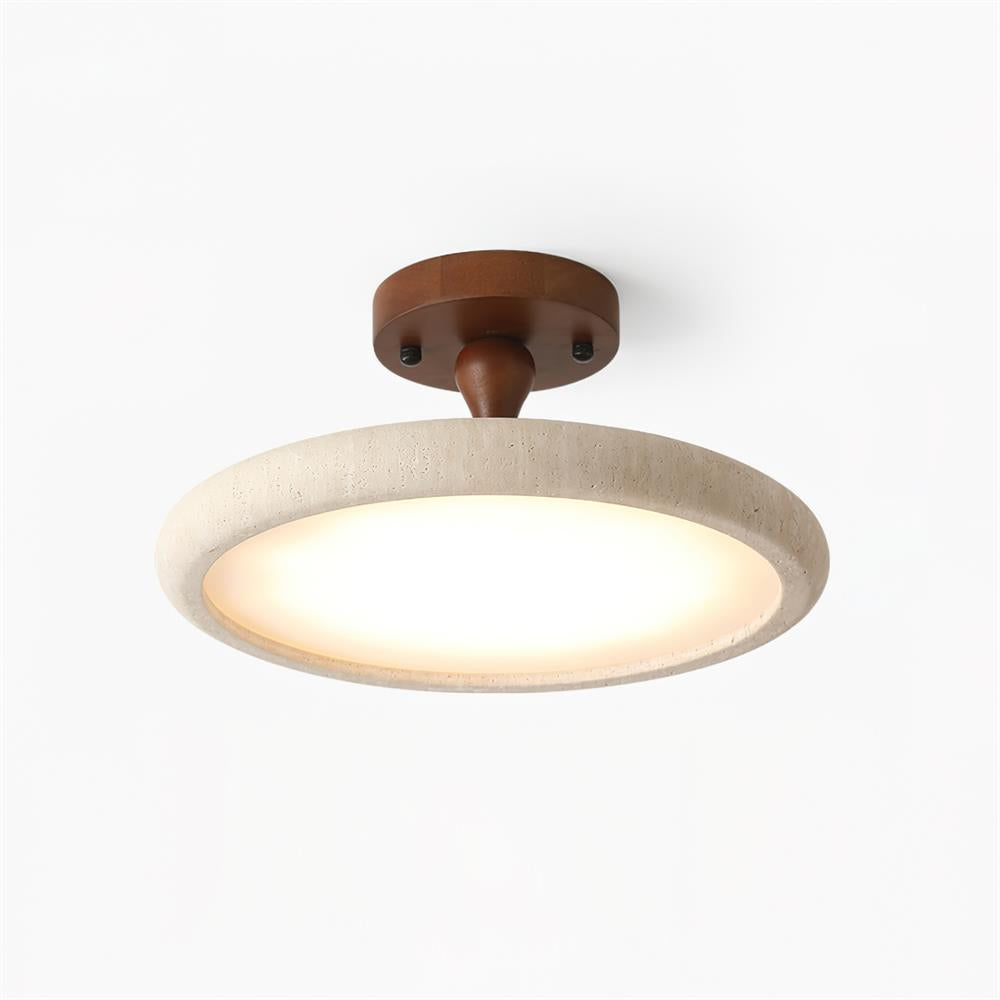 Dovai Travertine Semi Flush Ceiling Light - Neutralighting