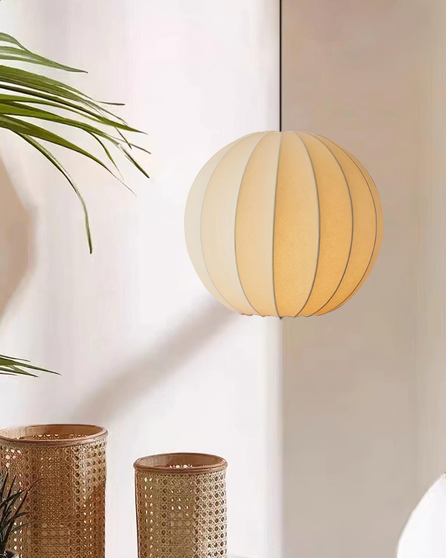 Pendant Light Silk Ribbed Globe Modern Minimalist Ambient Dining - Neutralighting