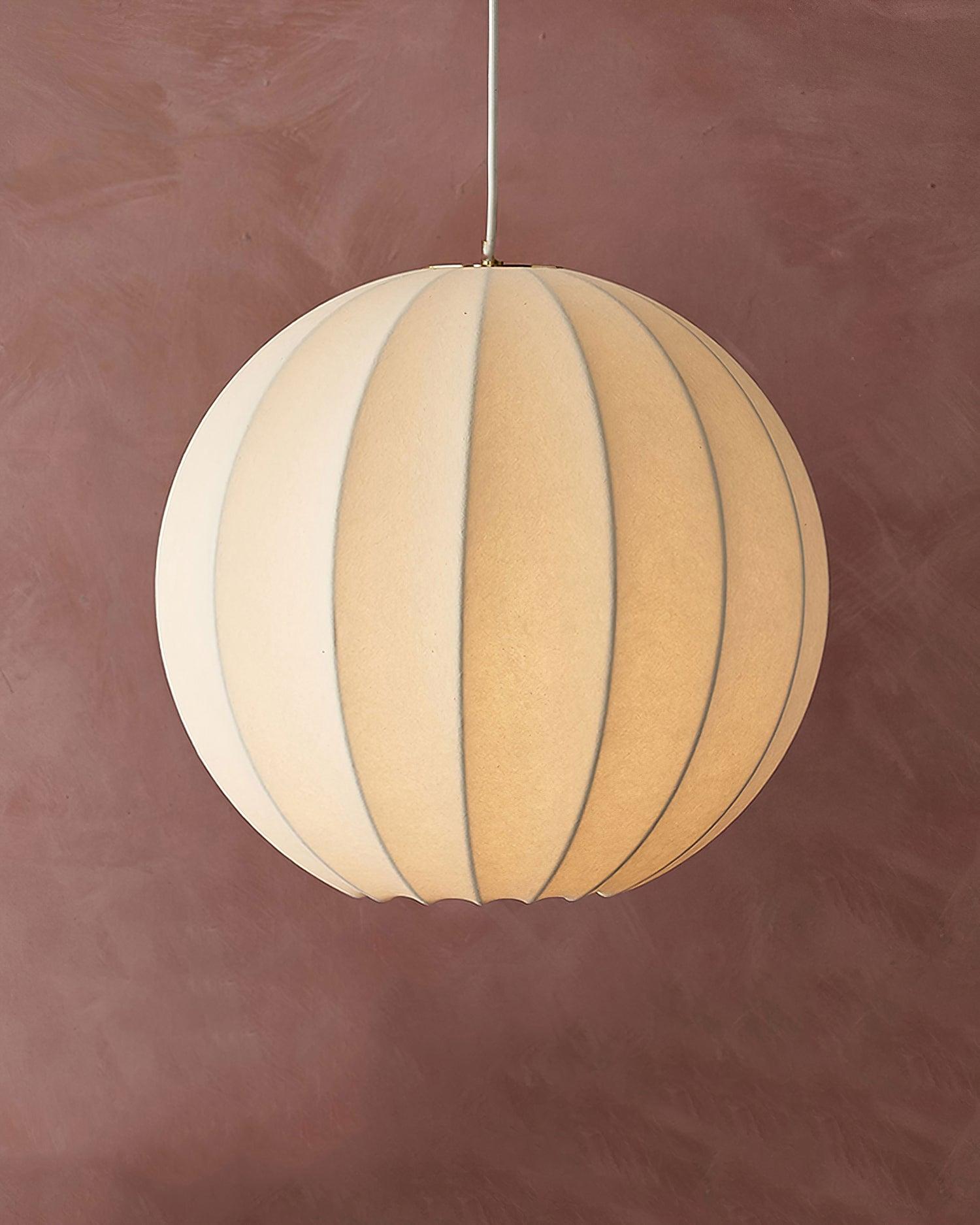 Pendant Light Silk Ribbed Globe Modern Minimalist Ambient Dining - Neutralighting