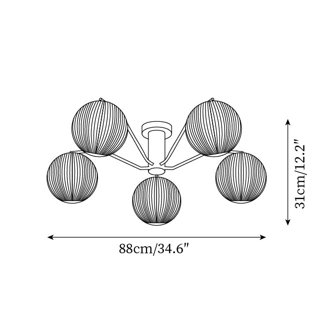 Ceiling Light LED/Incandescent Globe Flush Mount for Living Room - Neutralighting