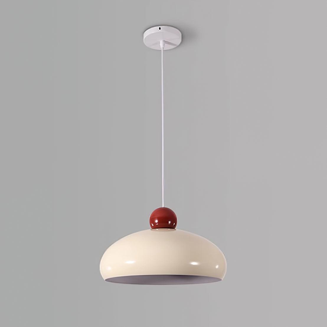 Pendant Light Dome Shade White Red - Neutralighting