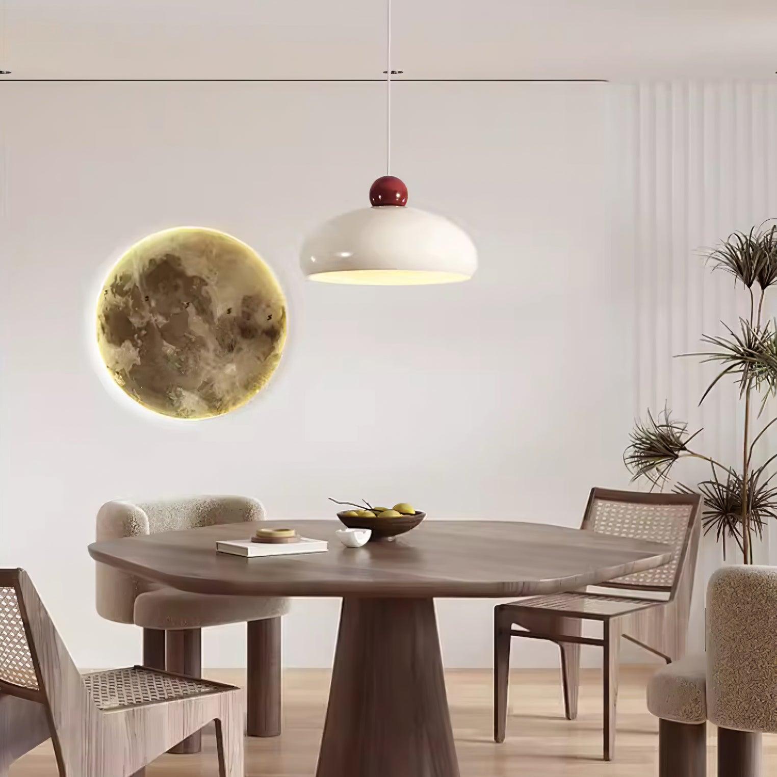 Pendant Light Dome Shade White Red - Neutralighting