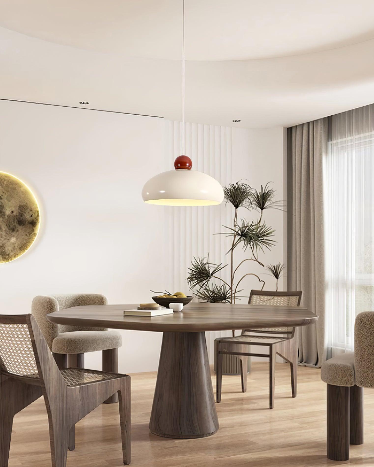 Pendant Light Dome Shade White Red - Neutralighting