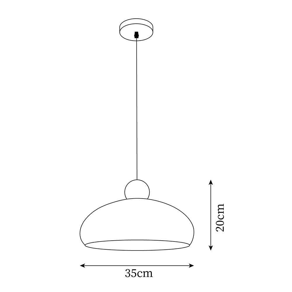 Pendant Light Dome Shade White Red - Neutralighting
