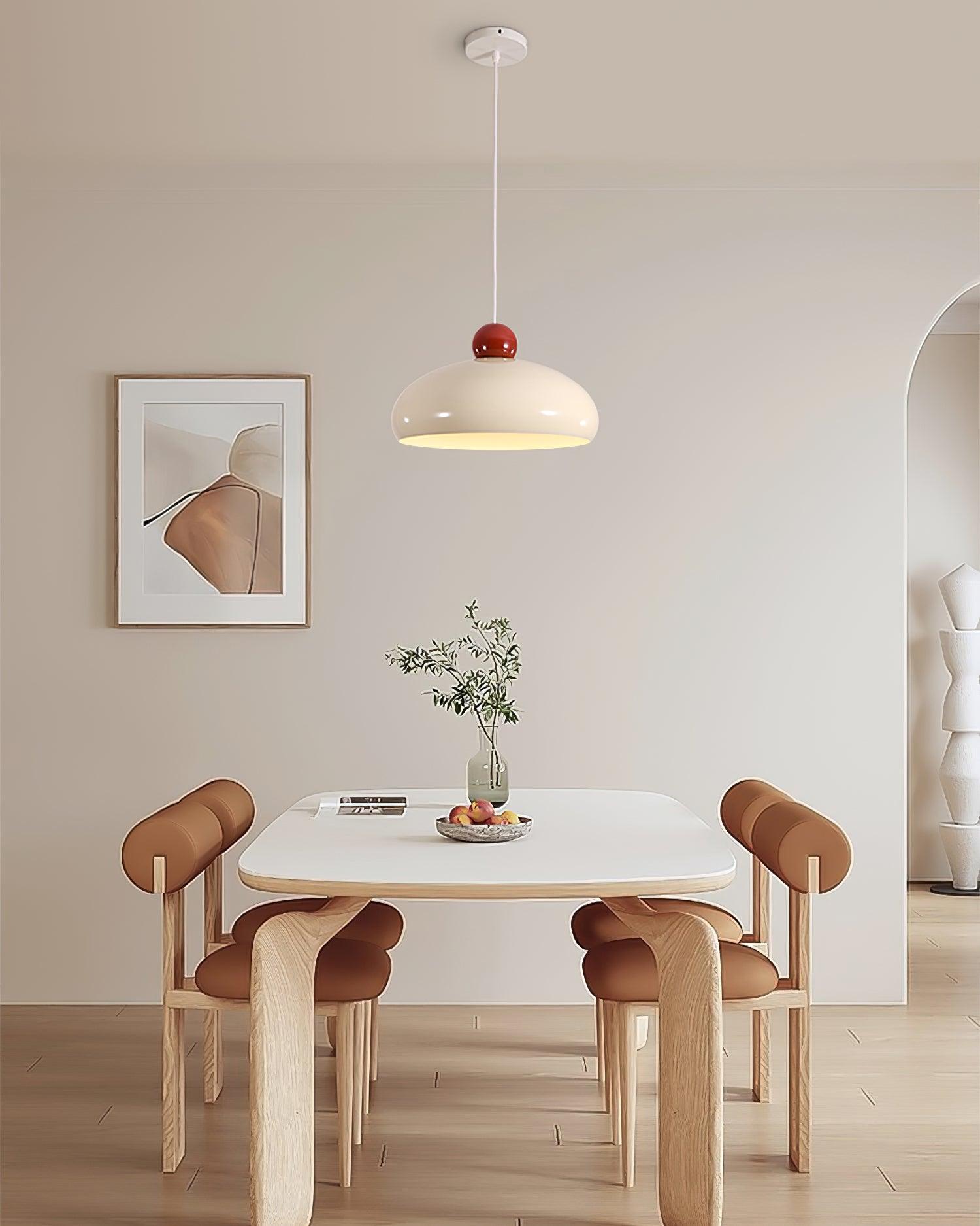 Pendant Light Dome Shade White Red - Neutralighting