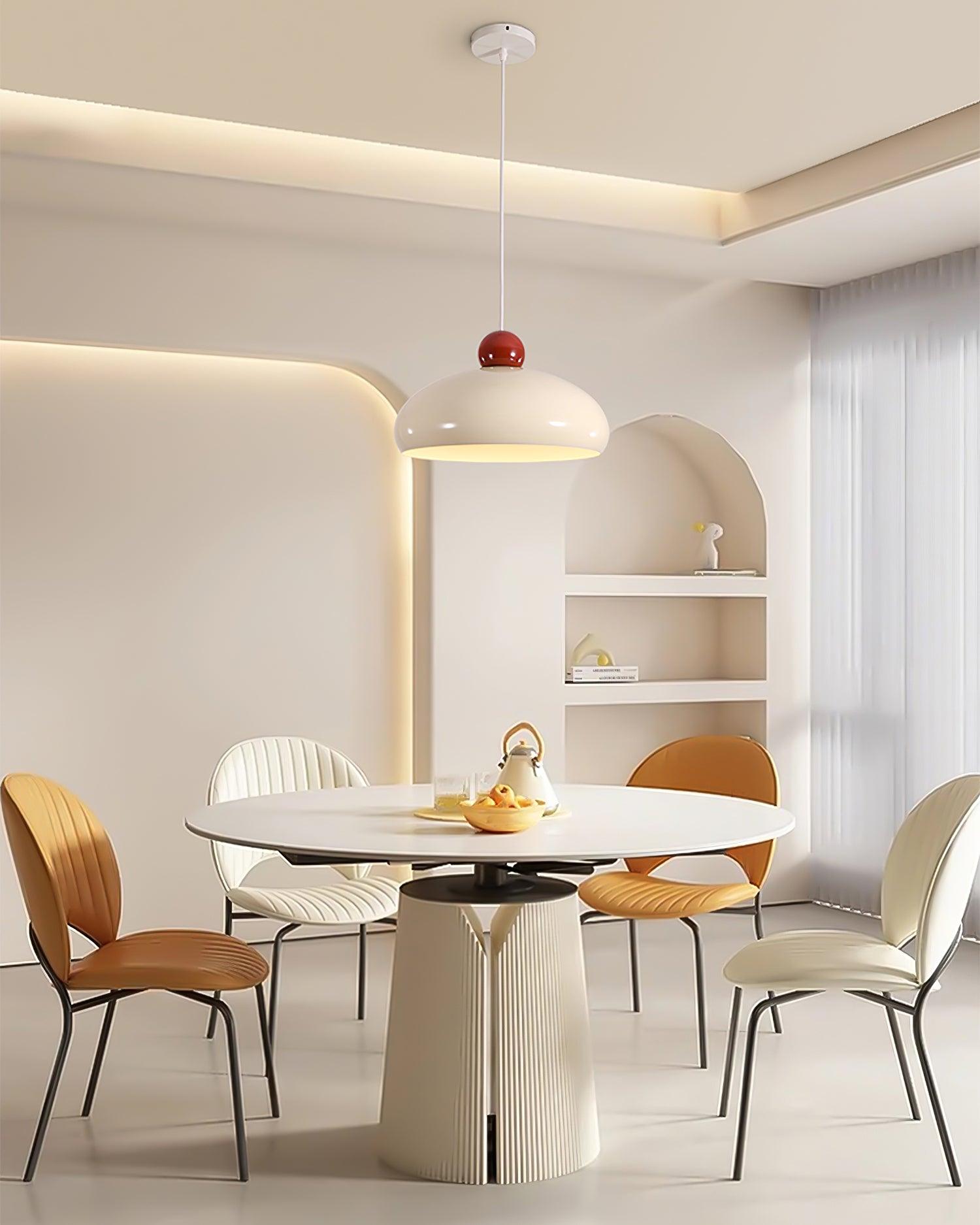 Pendant Light Dome Shade White Red - Neutralighting