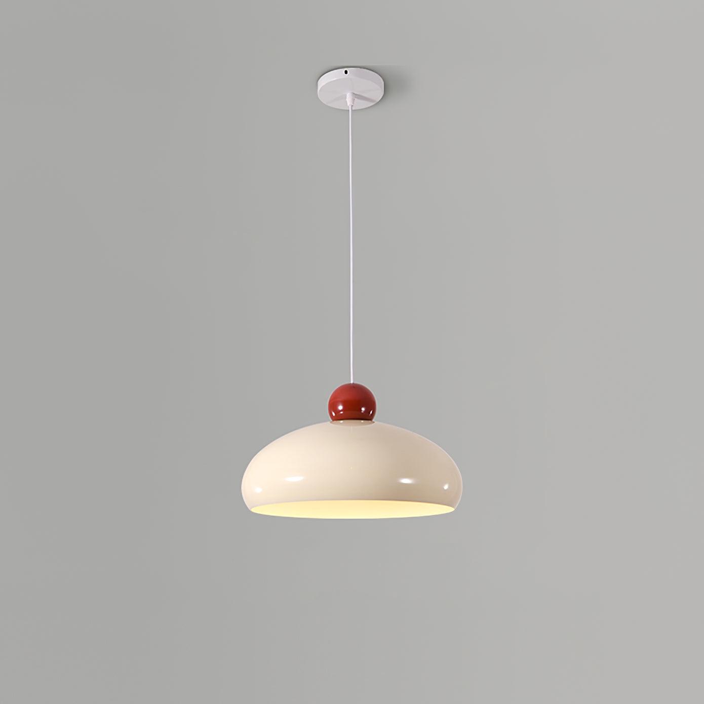 Pendant Light Dome Shade White Red - Neutralighting