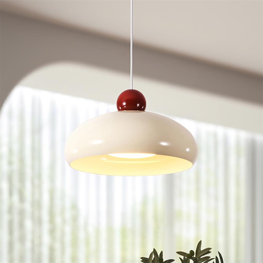 Pendant Light Dome Shade White Red - Neutralighting