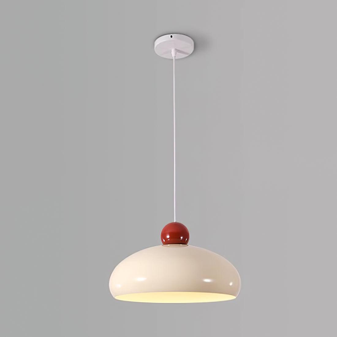 Pendant Light Dome Shade White Red - Neutralighting