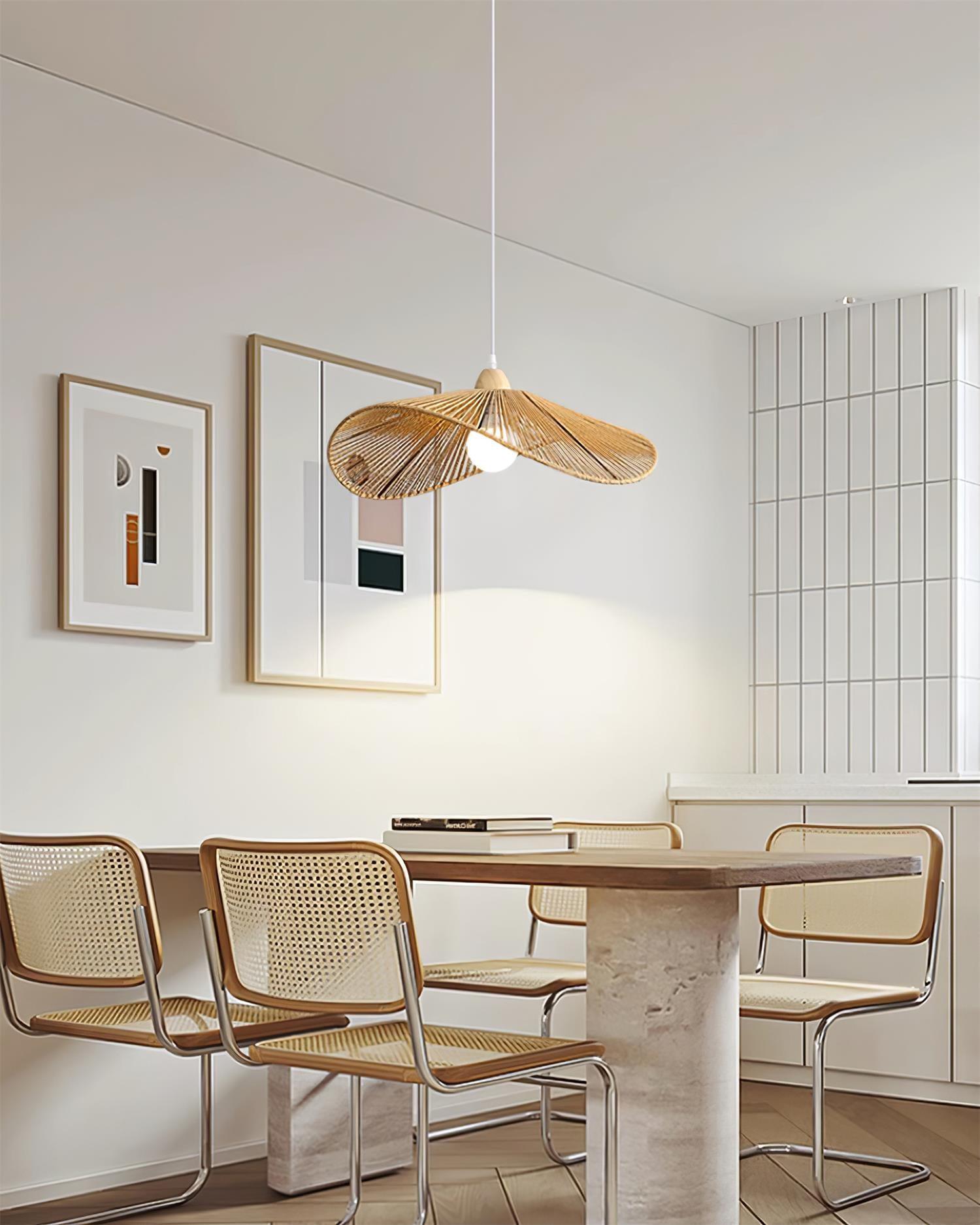 Pendant Lamp Woven Hemp Shade Sculptural Natural Modern - Neutralighting