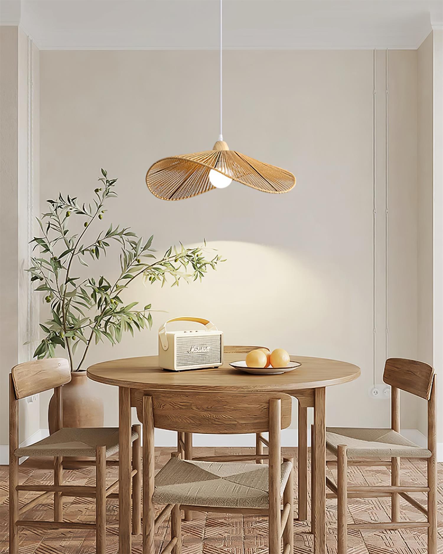 Pendant Lamp Woven Hemp Shade Sculptural Natural Modern - Neutralighting
