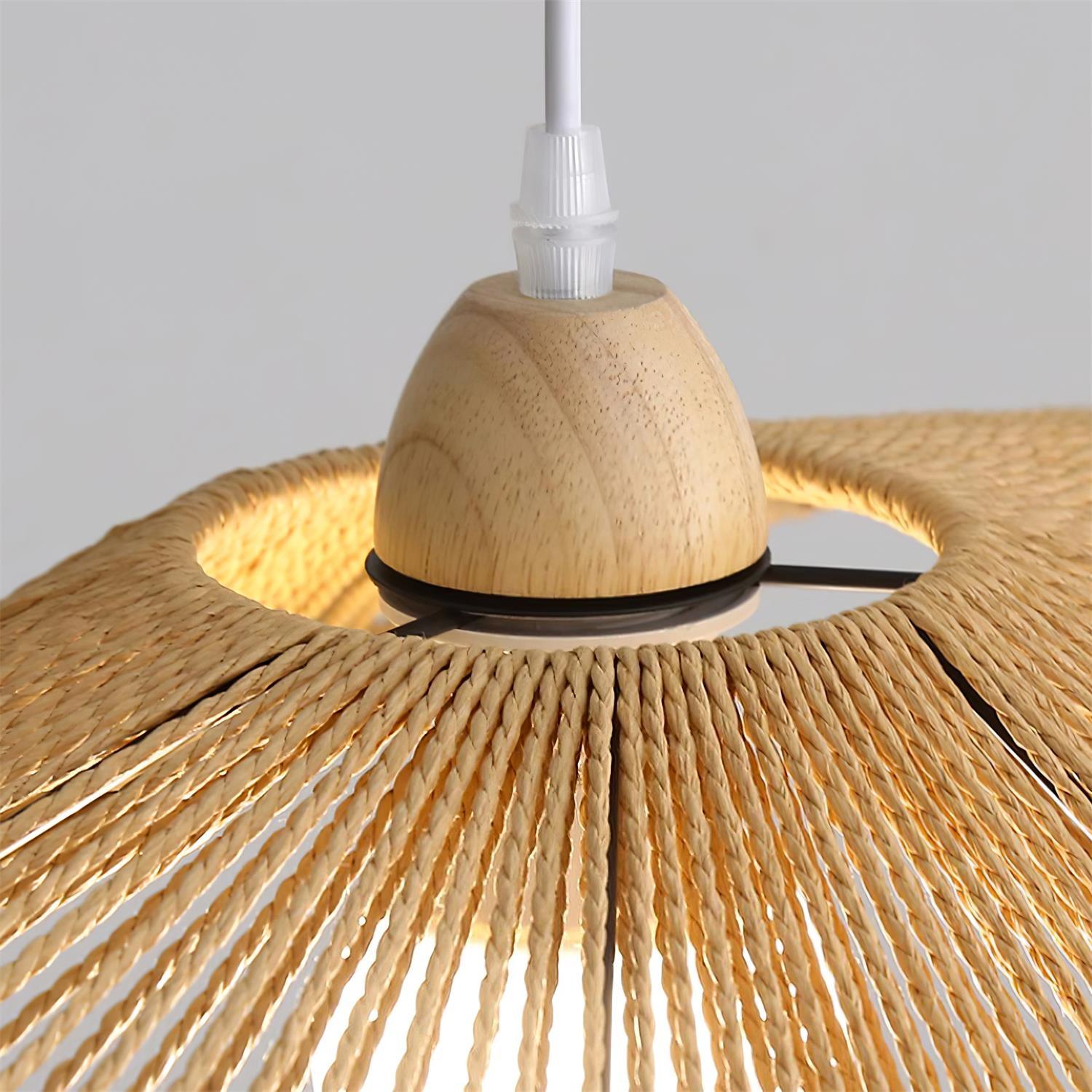 Pendant Lamp Woven Hemp Shade Sculptural Natural Modern - Neutralighting