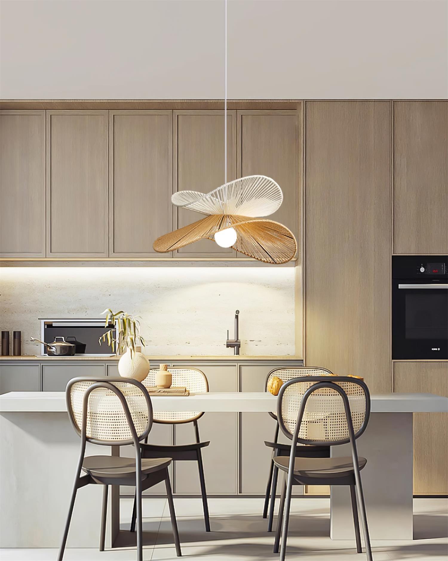 Pendant Lamp Woven Hemp Shade Sculptural Natural Modern - Neutralighting