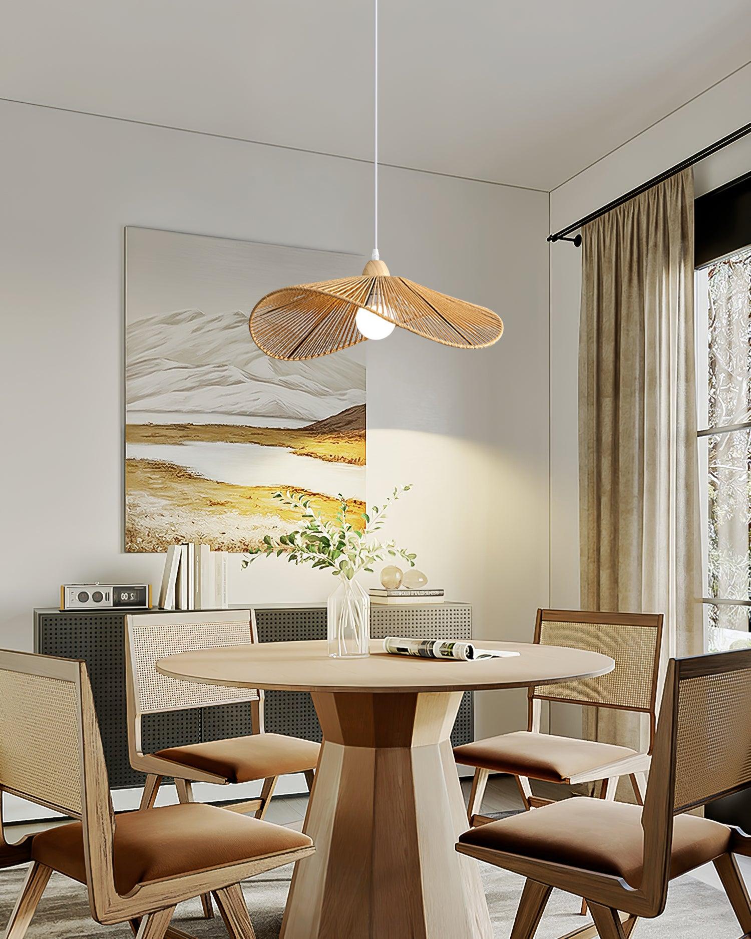 Pendant Lamp Woven Hemp Shade Sculptural Natural Modern - Neutralighting