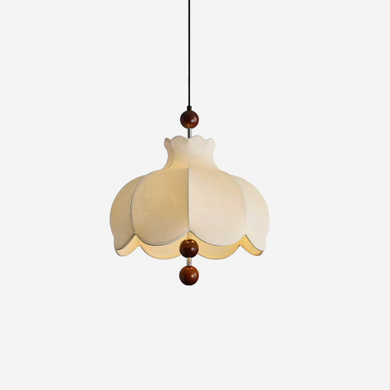 Pendant Lamp Fabric Shade Wood Accents Vintage for Living Room - Neutralighting