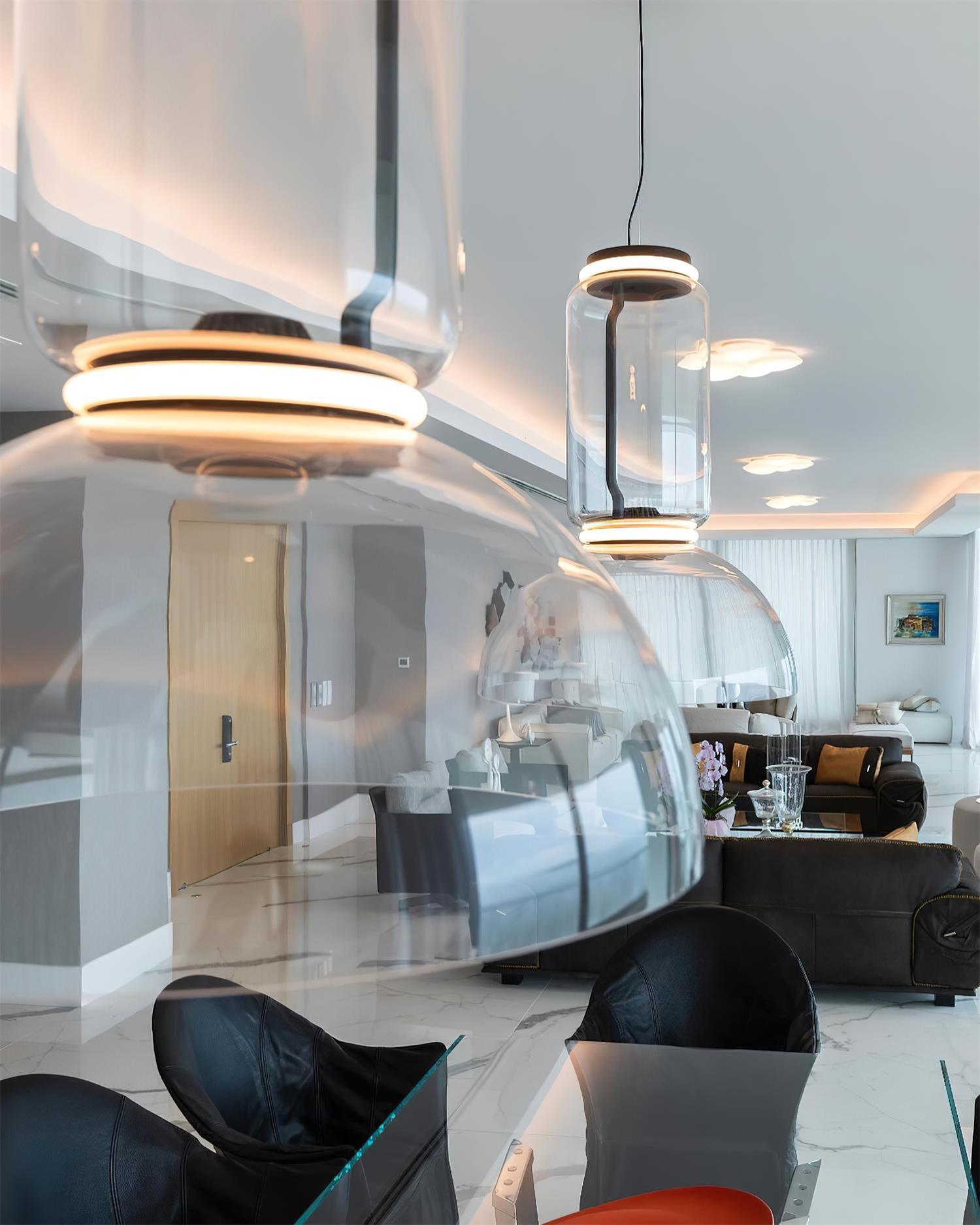Virelo Stacked Glass Cylinder Pendant Light - Neutralighting