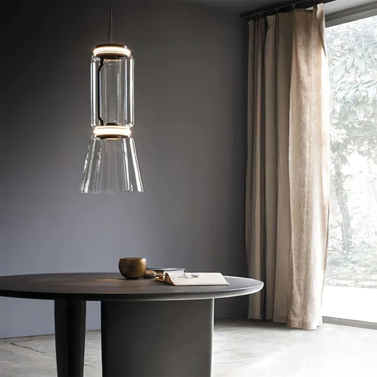Virelo Stacked Glass Cylinder Pendant Light - Neutralighting