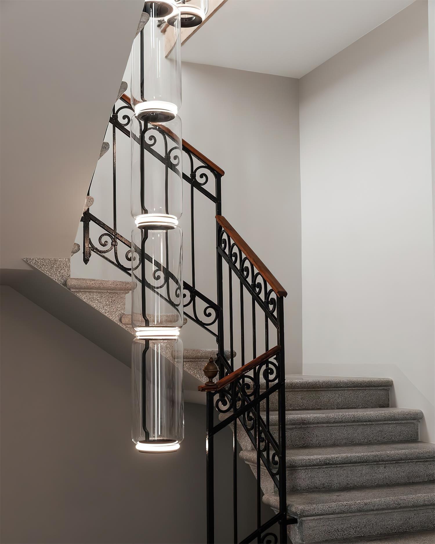 Virelo Stacked Glass Cylinder Pendant Light - Neutralighting